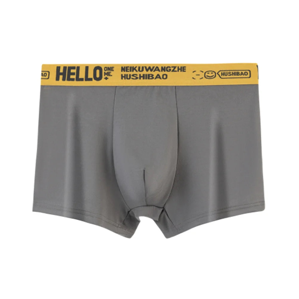 4Pcs männer Boxer Unterwäsche Mann Mid-taille Unterhose Einfarbig Antibakterielle Höschen Plus Größe Shorts Homme U konvexen Dessous