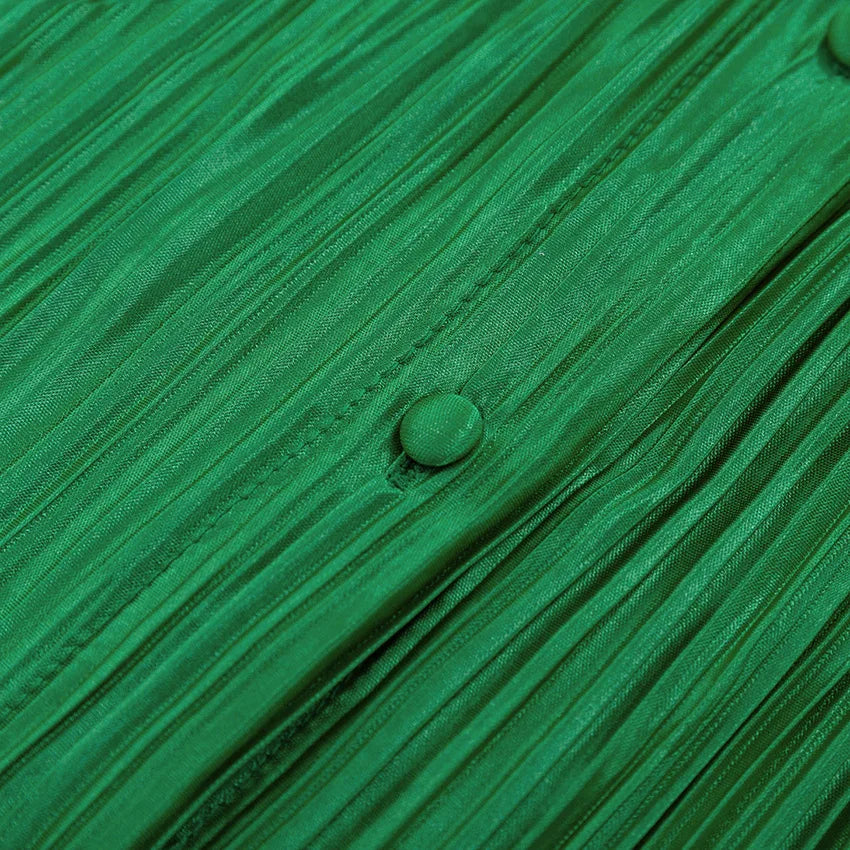 2024 Spring Autumn Women's New Solid Color Button Shirt Long Sleeve Drop Feel Loose Soft Wrinkle Casual Two Piece Set.