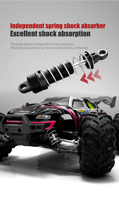 Teeggi 16101 /16102 PRO 1:16 High Speed RC Car With LED Light Drift 70KM/H 4WD RC Off-Road Car Monster Truck Toy For Kid Gifts.