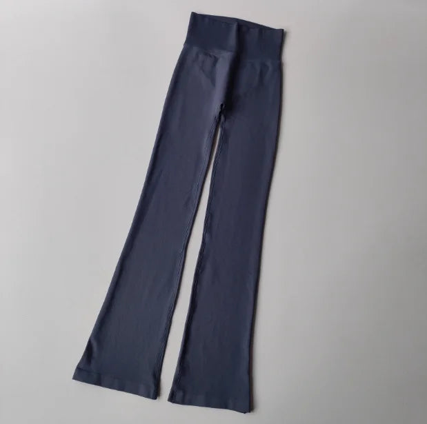 High Waisted Compression Without Awkward Lines Micro Flared Yoga Outdoor Wear Seamless Elastic Fitness Pants Lifting Leggings.