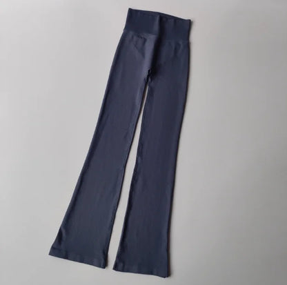 High Waisted Compression Without Awkward Lines Micro Flared Yoga Outdoor Wear Seamless Elastic Fitness Pants Lifting Leggings.