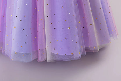 Elegantes, ärmelloses Tüll-Ballkleid für Kinder, Bühnenaufführungen, Hochzeiten, Weihnachten, Mädchenkleider, Mädchen-Prinzessin-Partykleider