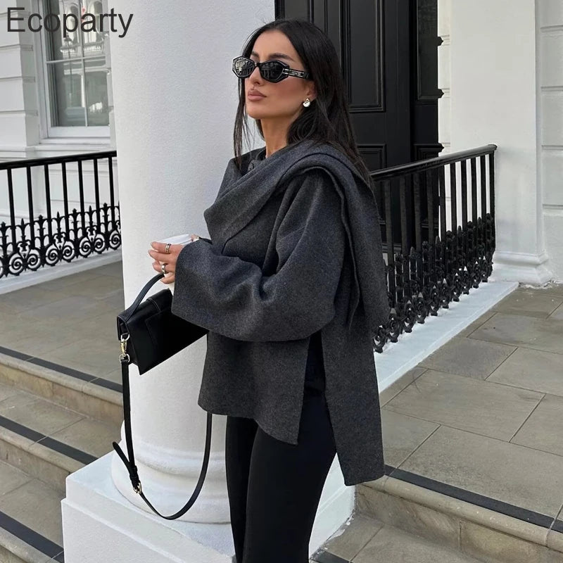 2023 neue Plüsch Winter Mäntel für Frauen Asymmetrische Schal Demi-saison Jacke für Frauen Parkas Langarm Gepolsterte Mantel Frau jacke.