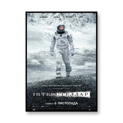 Interstellar Movie Poster Astronaut Outer Space Canvas Wall Art Print Mural Home Decor Movie Lover Gift Unframed