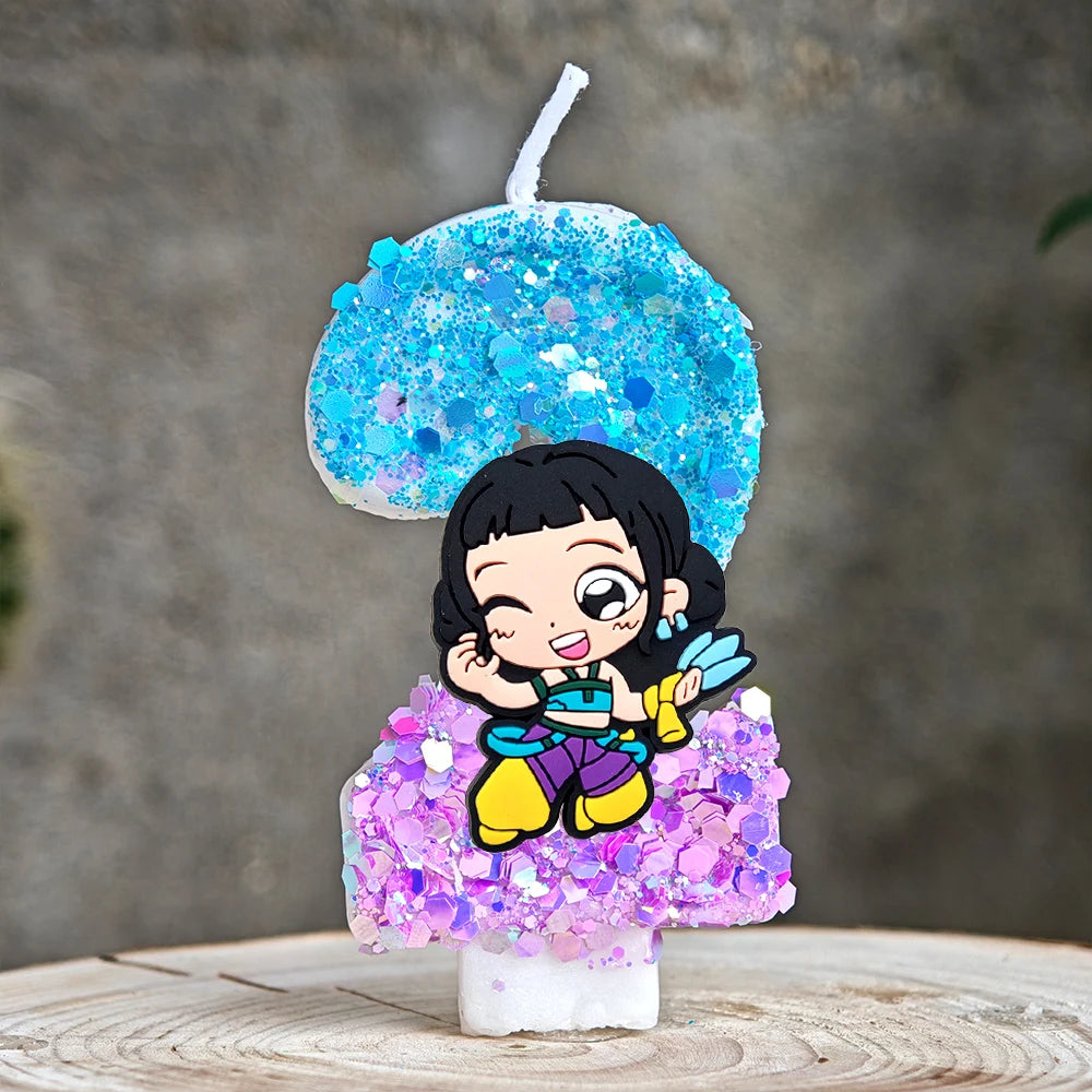 Heißer Kpop Dämon Jäger Thema Kerze 3D Nummer 0-9 Kinder Geburtstag Kuchen Dekoration Baby Dusche Anime Party liefert Geschenke.