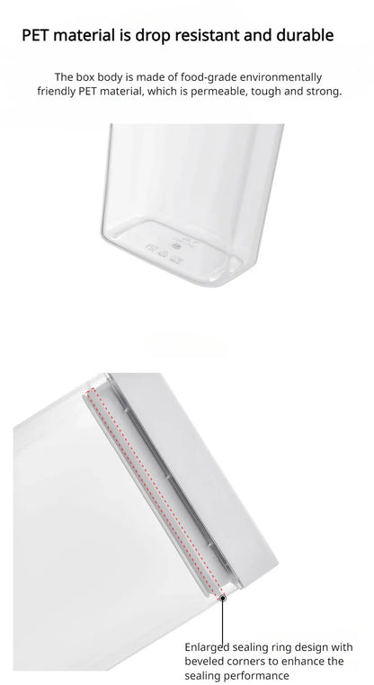 Moisture-Proof Sealed Tank Square Transparent Grain Storage Jar Dried Fruit Snack Box Cans Kitchen Plastic Container Organizer.
