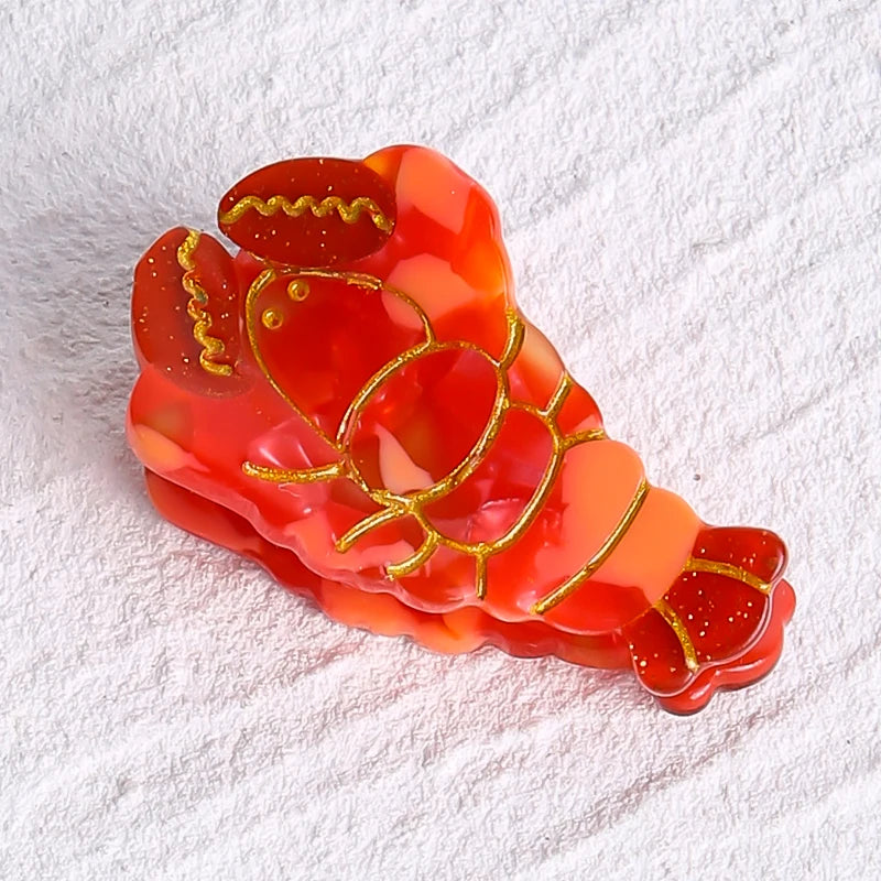 Acetate Ocean Animal Hair Clips for Women Non-Slip Summer Beach Accessories Crab Starfish Whale Multi-Pack Gifts.