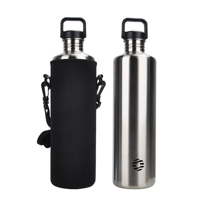 FEIJIAN Stainless Steel Water Bottle Portable Cycling Sports Bottle Leakproof BPA Free Large Capacity With Bottle Bag.