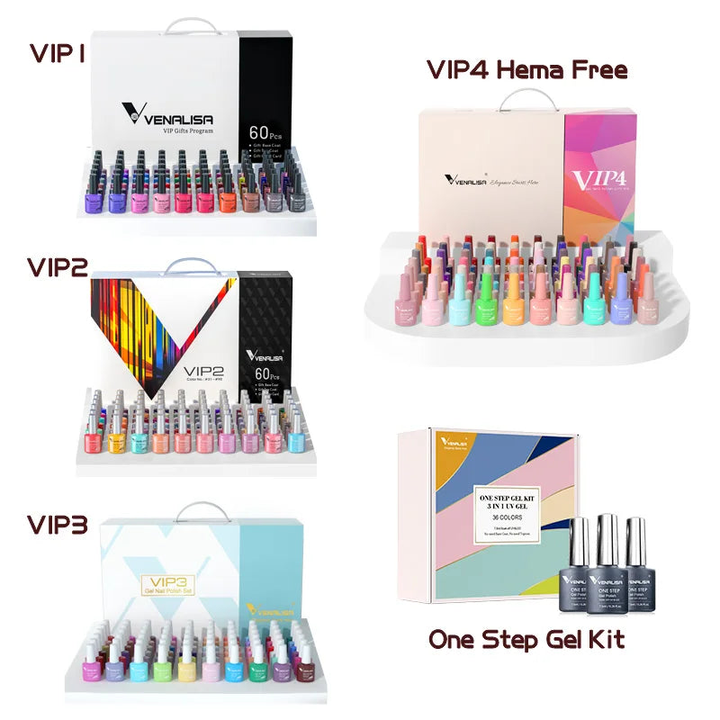 VENALISA VIP4 Kit Nail Gel Polish TPO FREE Full Coverage 36/60 Color Gel Pigment Professional Nail Art Long-lasting Gel Varnish.