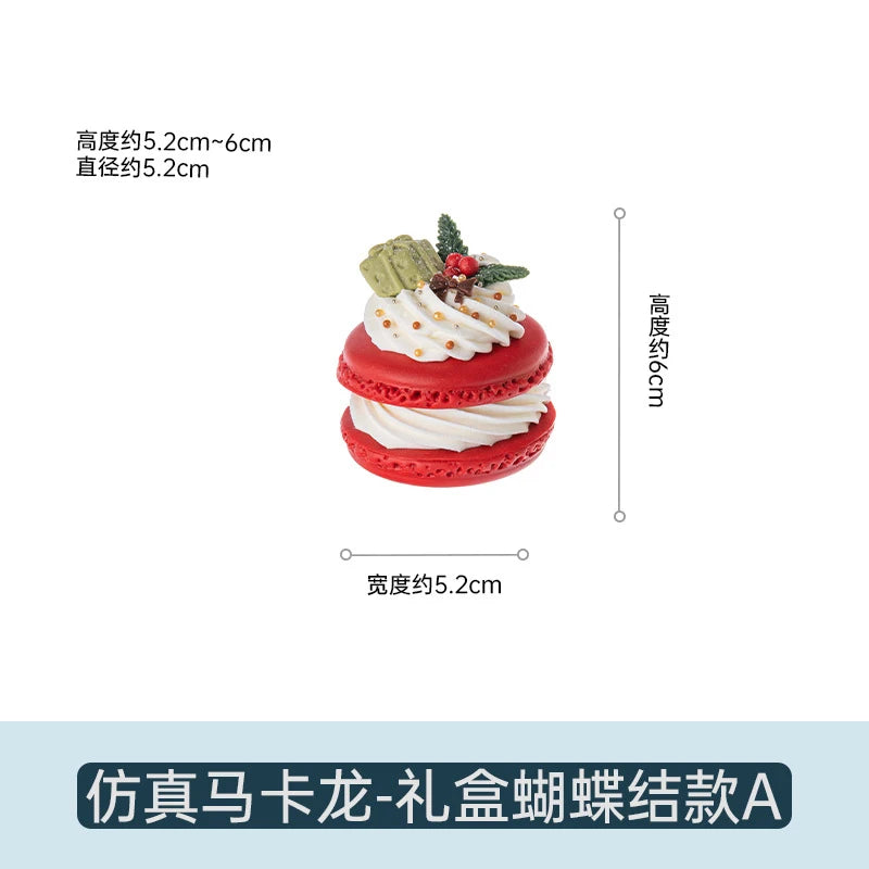 Gefälschte Kuchen Simulation Weihnachten Macaron Kuchen Modell Künstliche Desserts Ornamente Weihnachten Party Fenster Display Fotografie Requisiten.