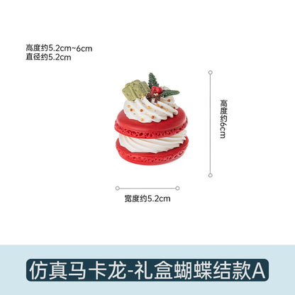 Gefälschte Kuchen Simulation Weihnachten Macaron Kuchen Modell Künstliche Desserts Ornamente Weihnachten Party Fenster Display Fotografie Requisiten.
