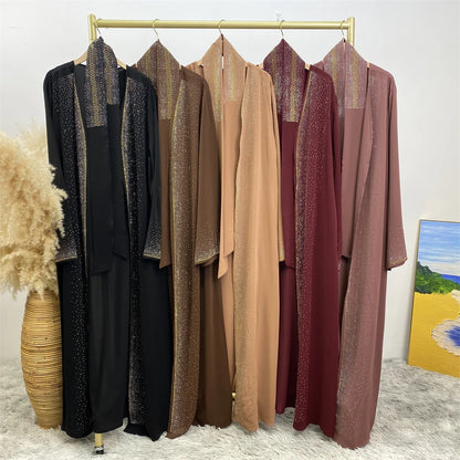 Ramadan Eid Dubai Open Black Muslim Kimono Abaya Damen Turkey Islam Abayas For Women Dress Kebaya Robe Femme Musulmane Kaftan