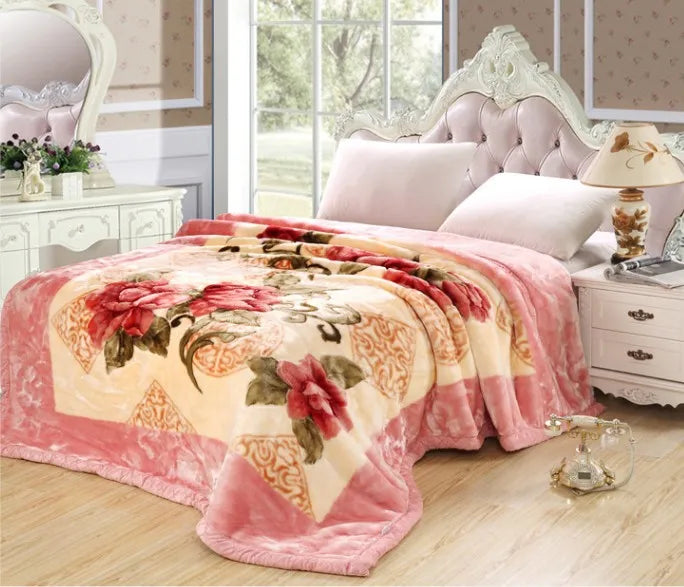 Super Soft Warm Fluffy Weighted Blanket Double Layer Raschel Mink Blanket For Double Bed Winter Bedspread Thick Blanket.