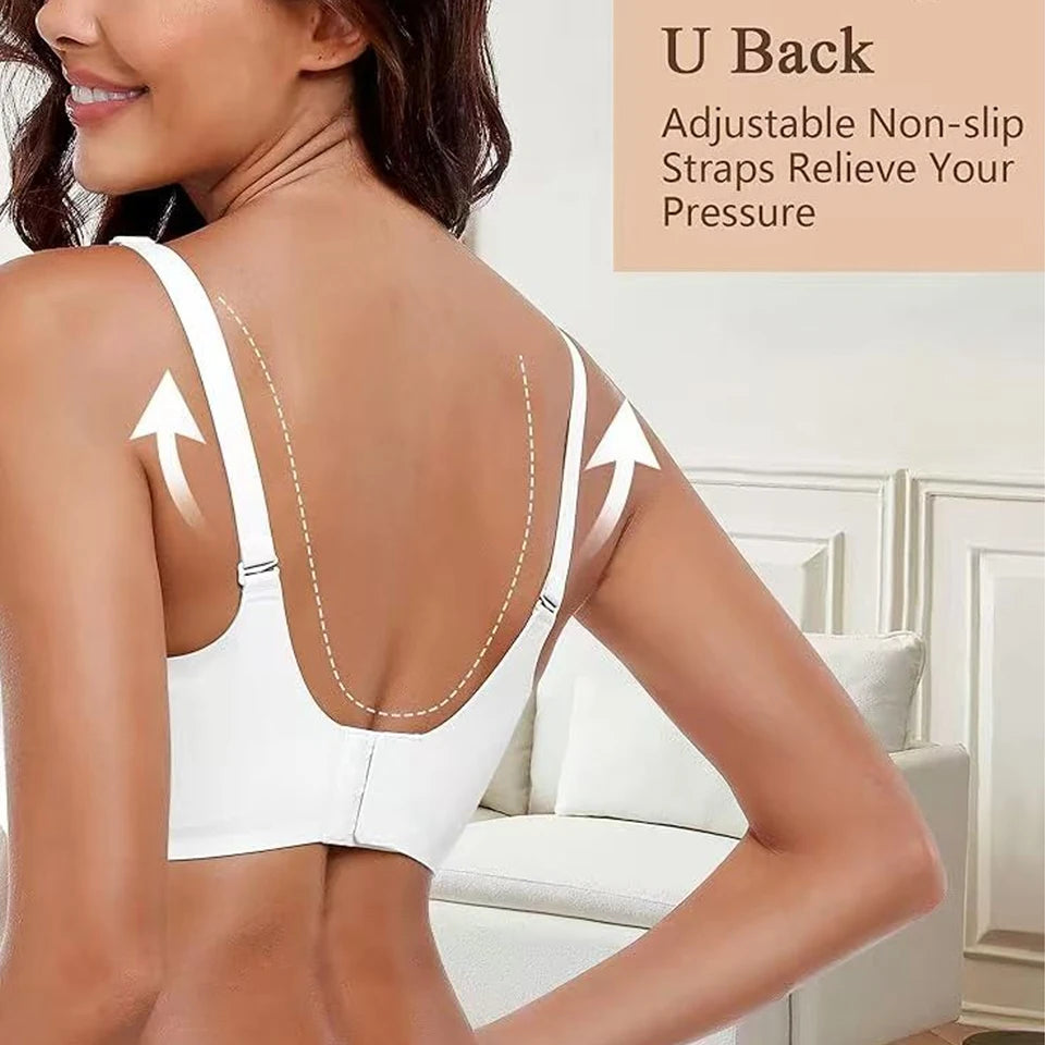 Women's Push Up Soft Bra Removable Padded Non Wired Bra Comfort Seamless Full Coverage Everyday Bra Underwear For Women.