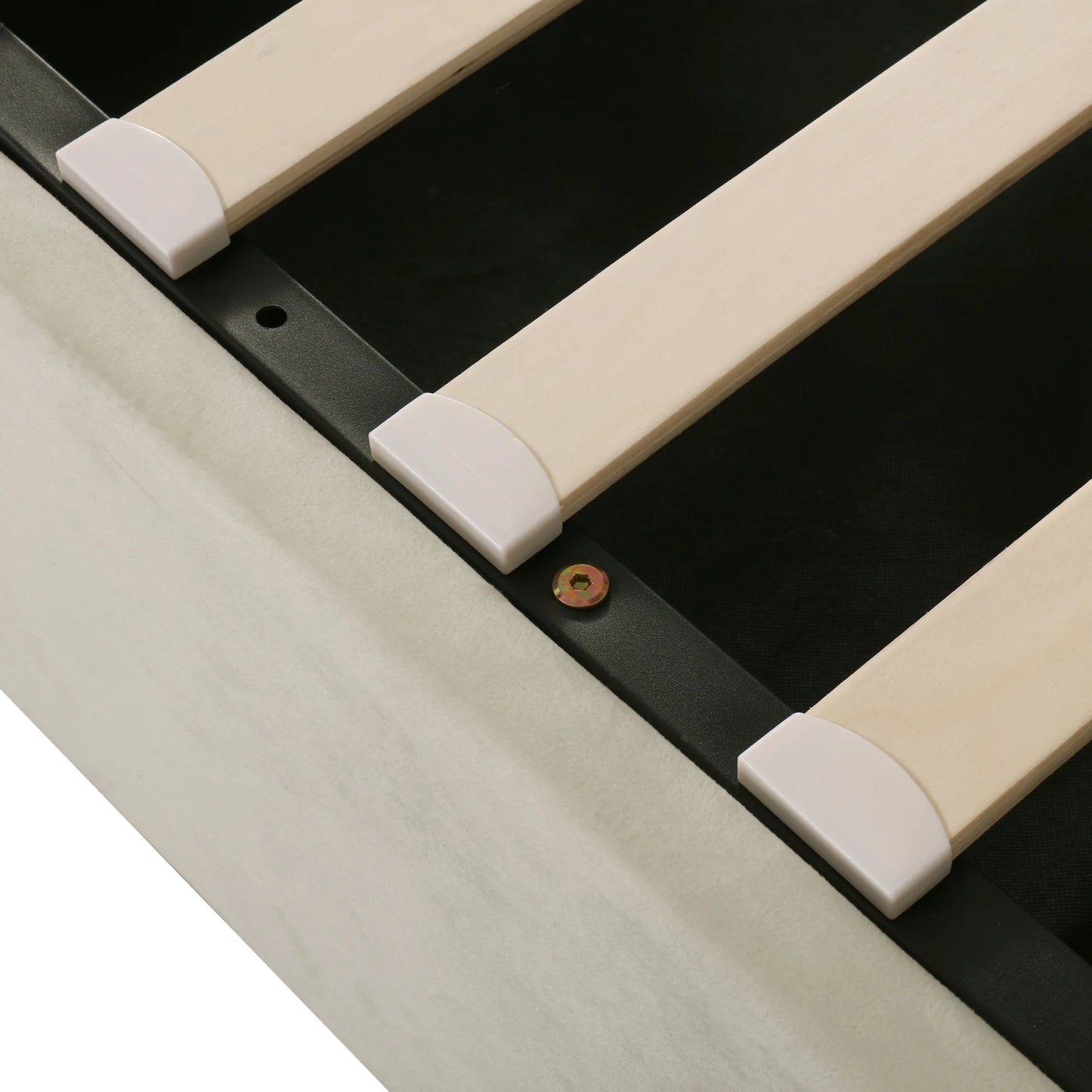 Fangange gepolstertes ohrenförmiges Bett, komplettes/Queensize-/King-/Doppelbett, hydraulisches Funktionsbett mit Lattenrost und Stauraum, Samt