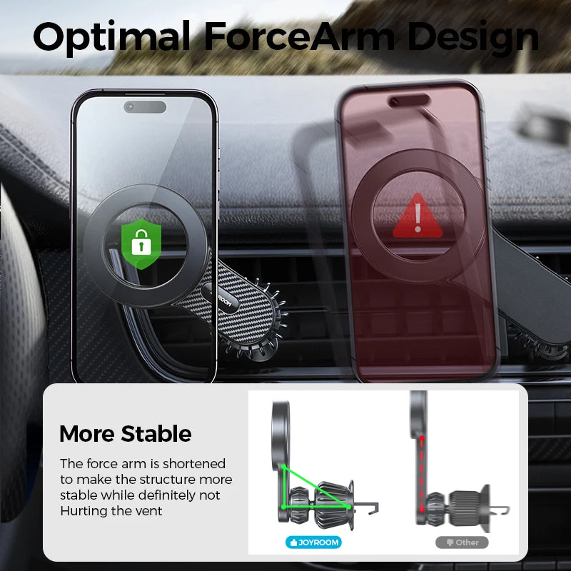 Joyroom Magnetic Car Phone Holder Universal Strong Car Air Vent Phone Mount Compatible with iPhone Samsung LG Google Pixel, etc.