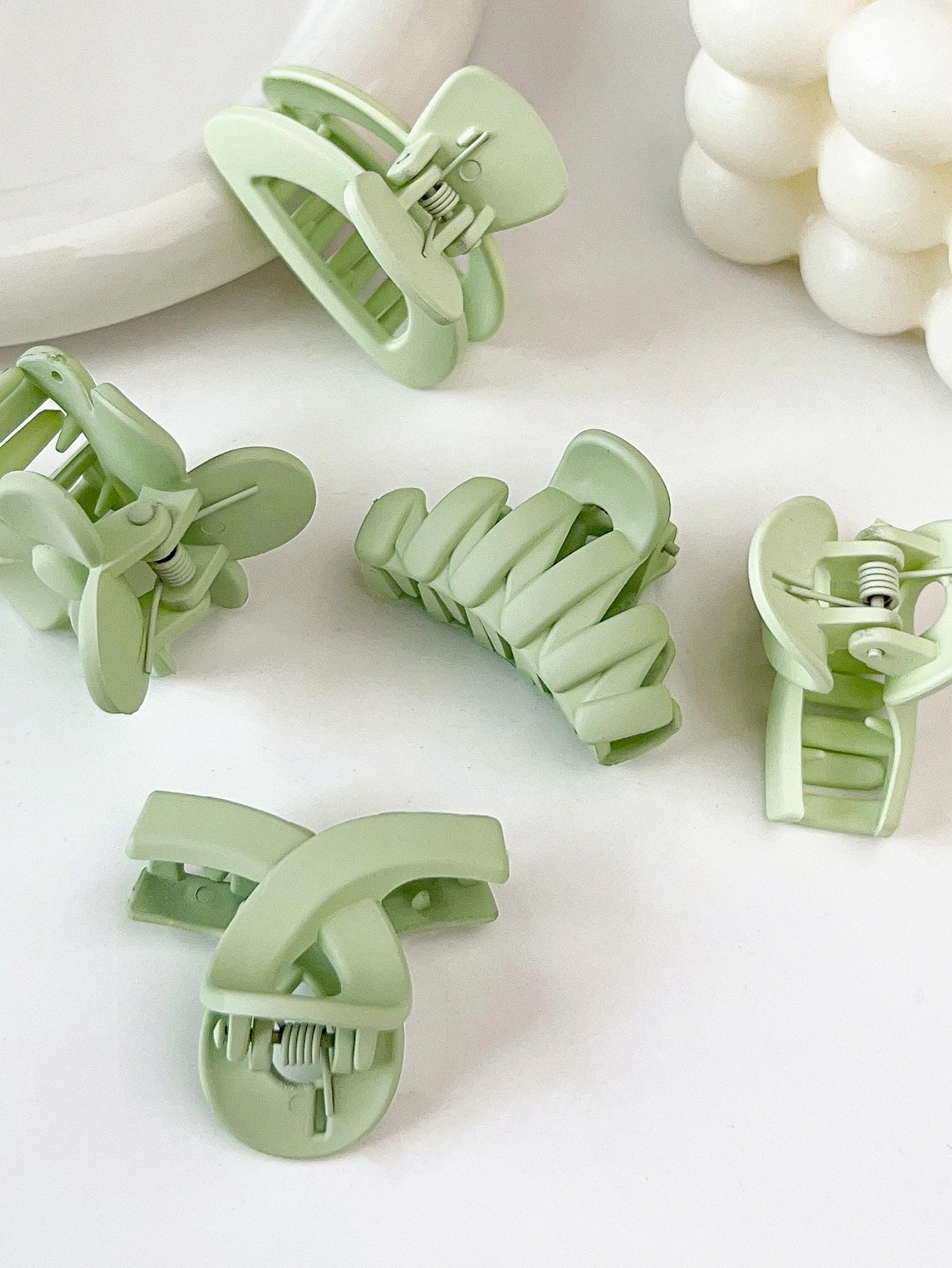 10 Pcs Pink Small Claw Clips Set,Matte Tiny Flower Jaw Clips for Women Girls,5 Style Nonslip for Thin Medium Fine Hair.