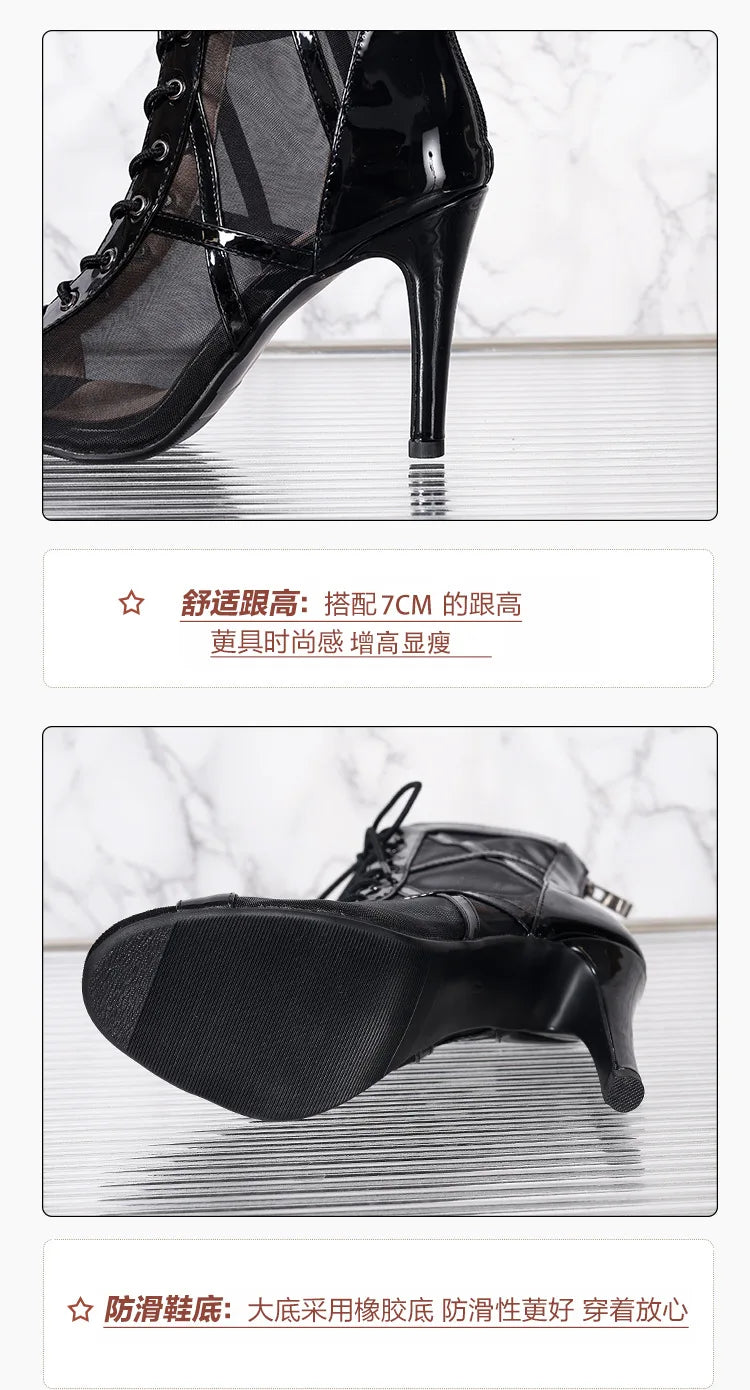 High Heels Women's Sandals New Open Toe Casual Latin Dance Shoes Girls' Ballroom Sandals Large Dance High Heels Women's Shoes 43.