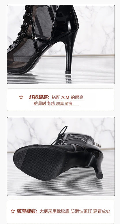 High Heels Women's Sandals New Open Toe Casual Latin Dance Shoes Girls' Ballroom Sandals Large Dance High Heels Women's Shoes 43.