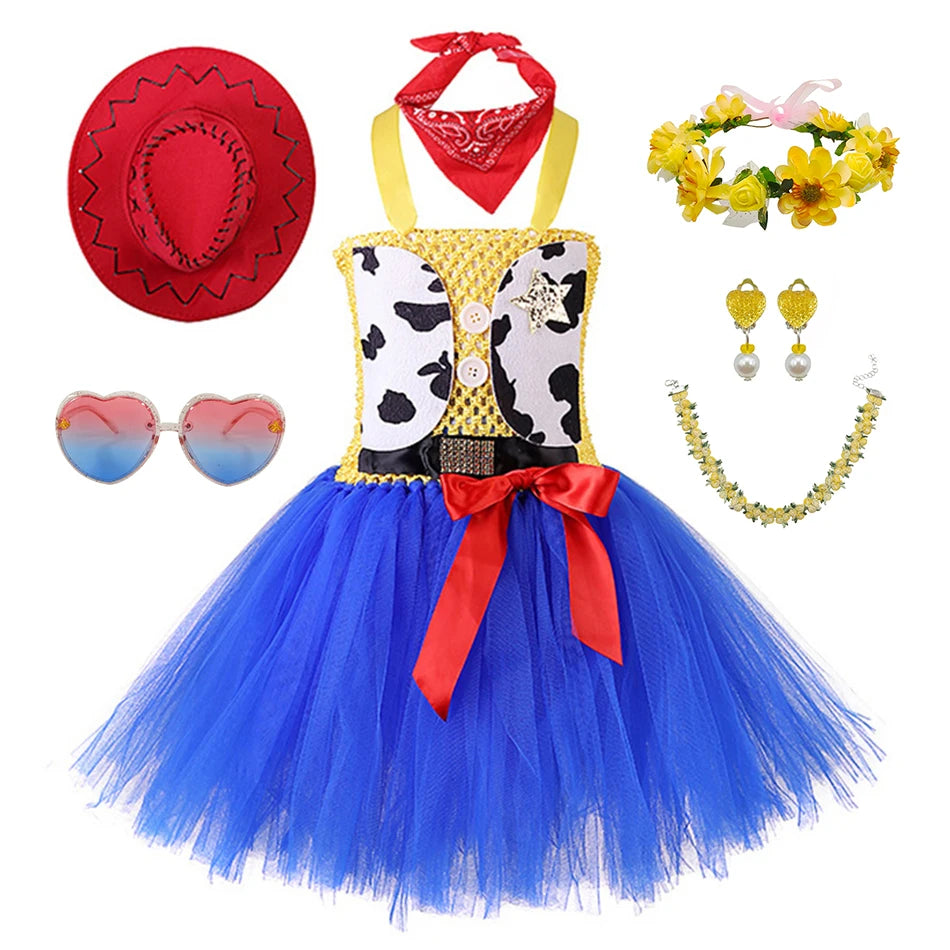 Woody Jessie Toy Story Cowboy Performance Kostüm Sets Mädchen Cartoon Tutu Kleid Kinder Disney Cosplay Karneval Party Kleidung.