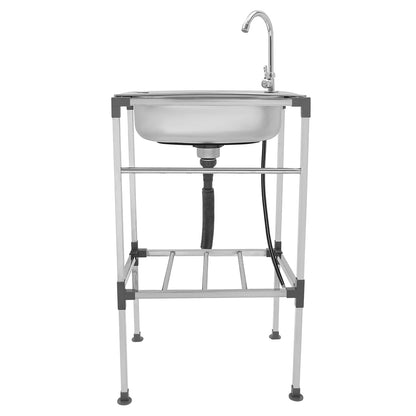 Freistehendes Küchenspülbecken mit Wasserhahn, 18,9 x 13,78 Zoll, Mehrzweckspülbecken-Set aus Edelstahl, 132 Pfund Kapazität für Zuhause, Wäsche, Garage