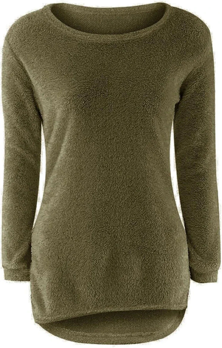 Frauen warmen Pullover einfarbig o Hals lose Baumwolle gestrickt Pullover langen Pullover lässig übergroße Bluse Damen Hipster Kleidung.