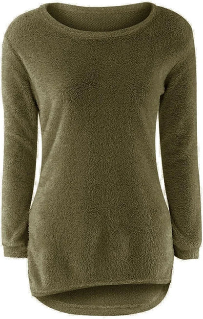 Frauen warmen Pullover einfarbig o Hals lose Baumwolle gestrickt Pullover langen Pullover lässig übergroße Bluse Damen Hipster Kleidung.