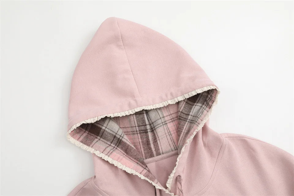 GIBSIE Plus Size Kängurutasche Kordelzug Hoodies Damen Herbst und Winter Kapuze Langarm bedruckt lose Sweatshirt Tops.