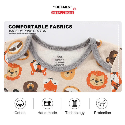 Kiddiezoom 4 stücke Mode Kurzarm Cartoon Baby Junge Mädchen Body 100% Baumwolle Neugeborenen Jungen Mädchen Onesies Kleidung.