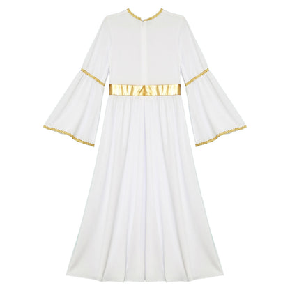 Kinder Mädchen Engel Kostüm Weiß Griechischer Gott Robe Halloween Cosplay Kleid Rollenspiel Karneval Performance Kleid mit Flügeln Dress Up