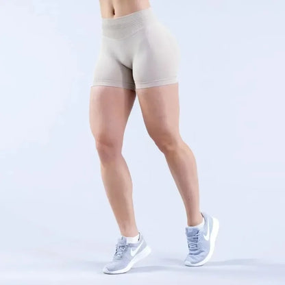 Summer High Waisted Yoga Shorts Women  Fashionable and Sexy Running Fitness Pants Solid Color High Elastic Yoga Leggings.