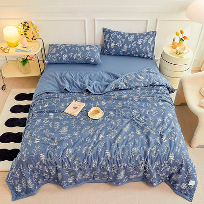 1pc Thin Duvet for Summer Quilt Single/Double/Queen Size Comforter Printed Blanket Home Soft Bedspread edredones (No Pillowcase).