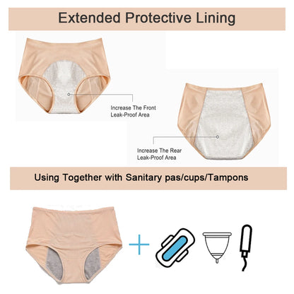 3pcs Leak Proof Menstrual Panties+Herbal Gynecological Pads Women Sanitary Panties  Plus Size Physiological Waterproof Briefs.