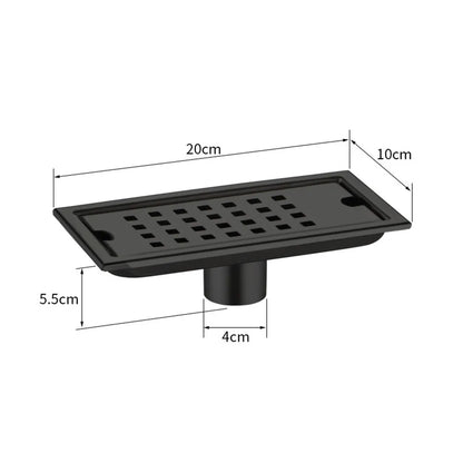 Mit Siebabdeckung, Duschbodenablauf, rechteckige Form, Edelstahl, Badezimmer-Waschbecken-Sieb, abnehmbar, geruchshemmend