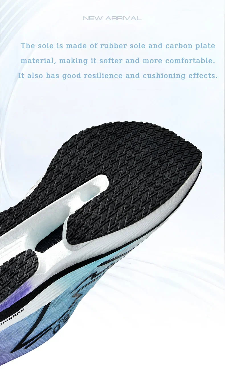 Men Sport Shoes Professional Cushioned Carbon Plate Running Shoes Breathable Lace-up Casual Sneakers Marathon Athletic Footwear.