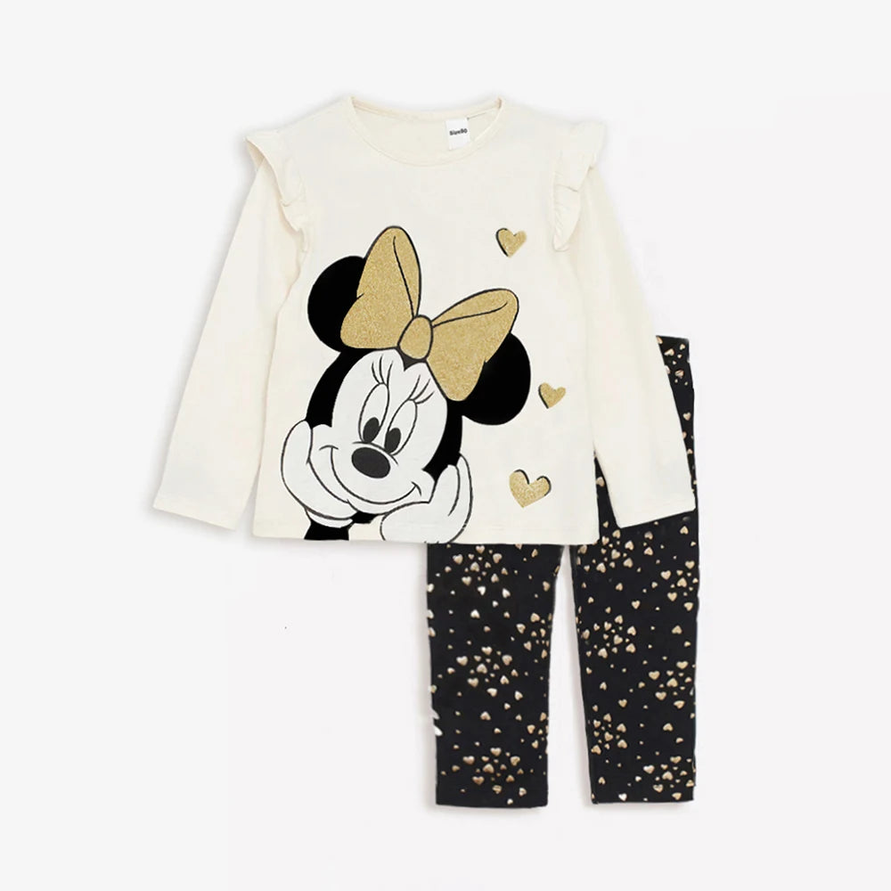2Pcs Baby Girl Clothes Set For 0-4Y Minnie Casual Girls Sweatshirts + Leggings Spring Autumn Toddler Baby Girl Outfits.