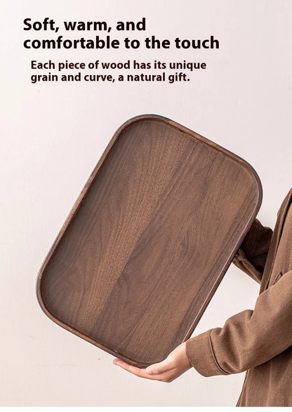 Gianxi Japanese Bamboo Household Tray Rectangular Hotel Solid Wood Dinner Plate Afternoon Tea Dessert Dim Sum Plate Tea Tray