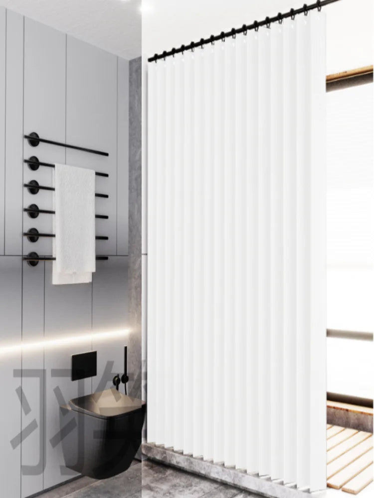 Hochgewichtiger, leinenähnlicher, gefalteter Badvorhang, Heimdekoration, Vorhang, Badezimmervorhang, Küchenschrankvorhang, kommt mit passenden Haken
