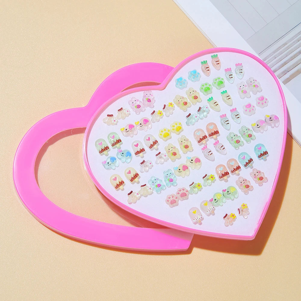 Multicolor 36Pairs Cartoon Hypoallergenic Plastic Stud Earrings Set For Women Girl Cute Animal Flower Ear Wedding Gifts Jewelry.