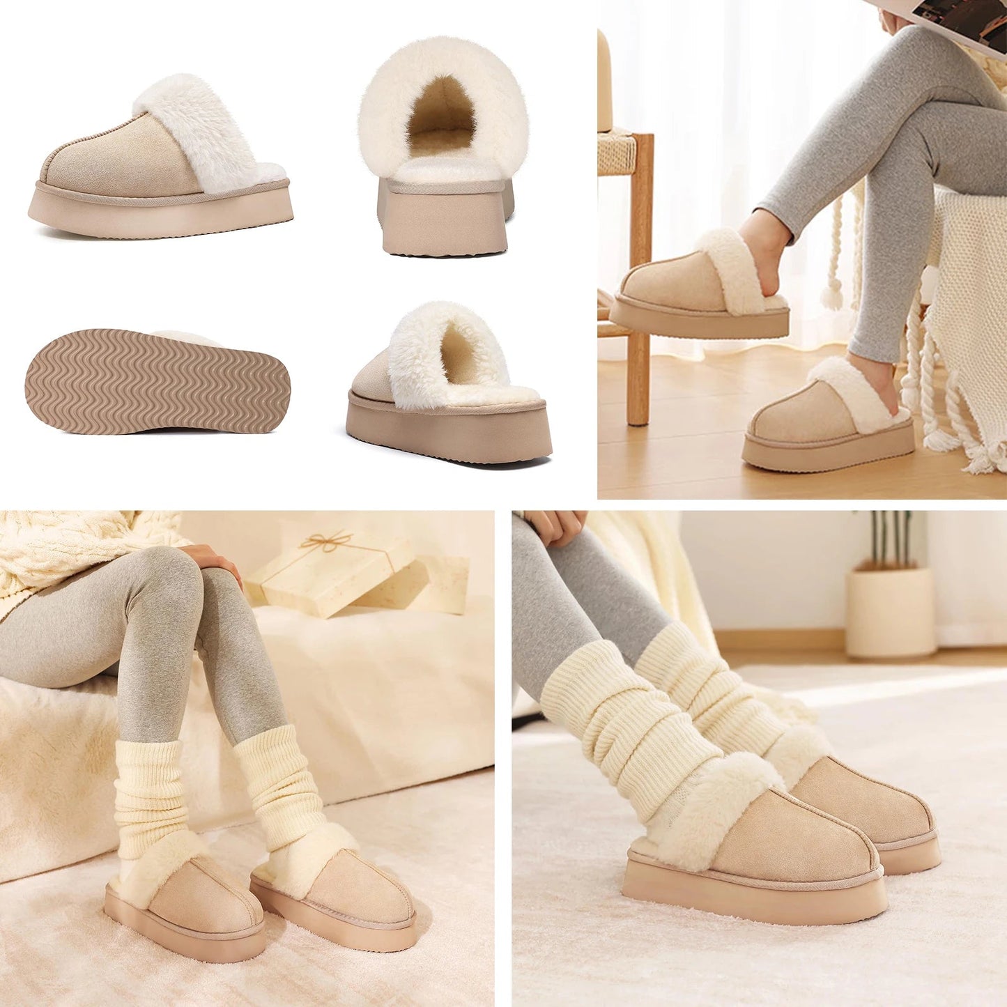 Eyriphy, Größe: 36-37 bis 46-47, Winter-Baumwollschuhe/ Pelzig/ Plateauschuhe/ Damenschuhe/ Hausschuhe Herren/ Baumwollhausschuhe Damen.