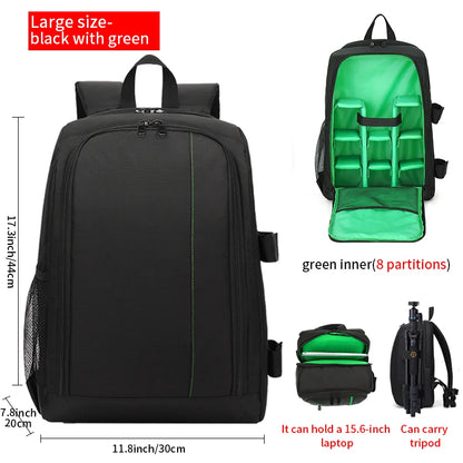 SLR digital camera backpack outdoor large capacity SLR camera bag 15.6-inch laptop backpack can accommodate SLR cameras and mult