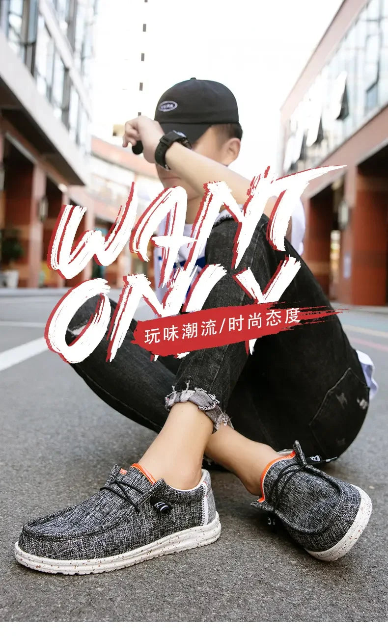 Men's Loafers Designer Slide in Low Cut Sneakers Casual Boat Shoes Comfortable Walking Flat Shoes Breathable Canvas Shoes 2025.