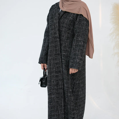 Ramadan Eid Winter Open Abaya Dubai Muslim Modest Coat Kimono African Dresses For Women Kebaya Kaftan Islam Robe Femme Musulmane.