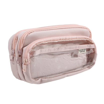 Chic Einfarbig Bleistift Fall Koreanische Einfachheit Transparent Stift Tasche Große Kapazität Organizer Tasche Schule Liefert Schreibwaren tasche