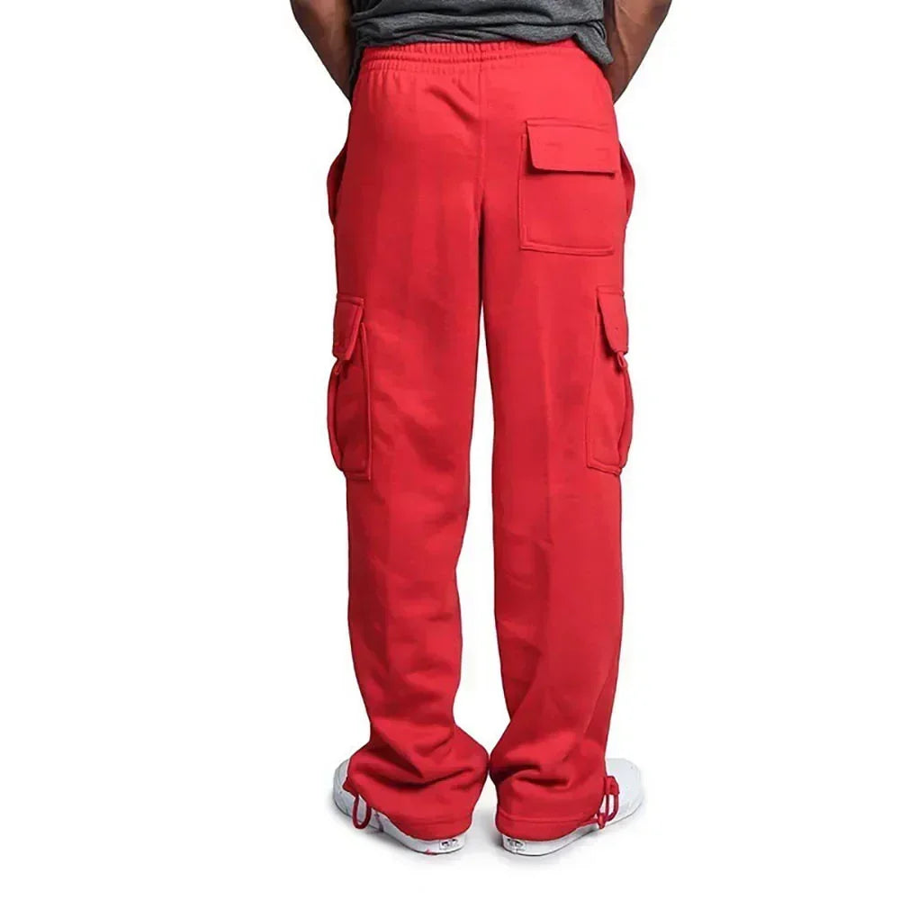 Men's Cargo Sweatpants Autumn Long Pants Loose Sport Fit Jogging Overalls Joggers Sweat Pocket Pants Cargo Trousers Streetwear.