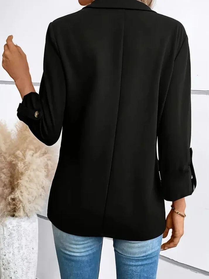 Frauen S-2XL Größe Pendler Neue Stil Langarm Mantel Mode Strickjacke Kleinen Anzug Elegante Einfarbig Casual frauen Anzug tops.