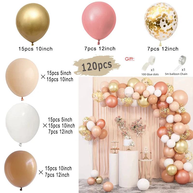 Erröten Retro Rosa Elfenbein Weiß Luftballons Girlande Bogen Kit für Geburtstag Party Hochzeit Baby Dusche Dekorationen Party Ballon Liefert