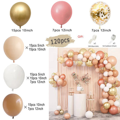 Erröten Retro Rosa Elfenbein Weiß Luftballons Girlande Bogen Kit für Geburtstag Party Hochzeit Baby Dusche Dekorationen Party Ballon Liefert