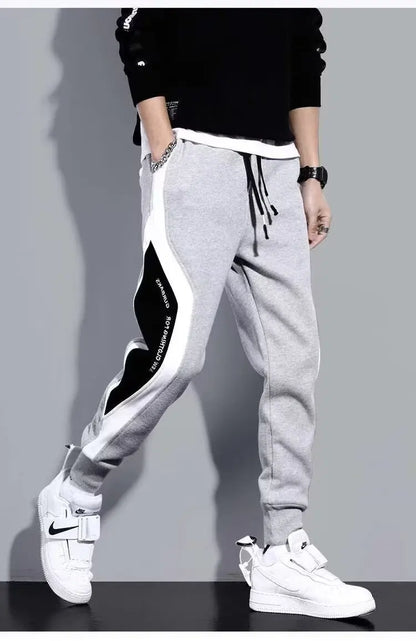 Men Black Pants Hip Hop Drawstring Jogger Fashion Comfortable Trousers Male Casual Sweatpants Loose Elastic Waist Sportswear.