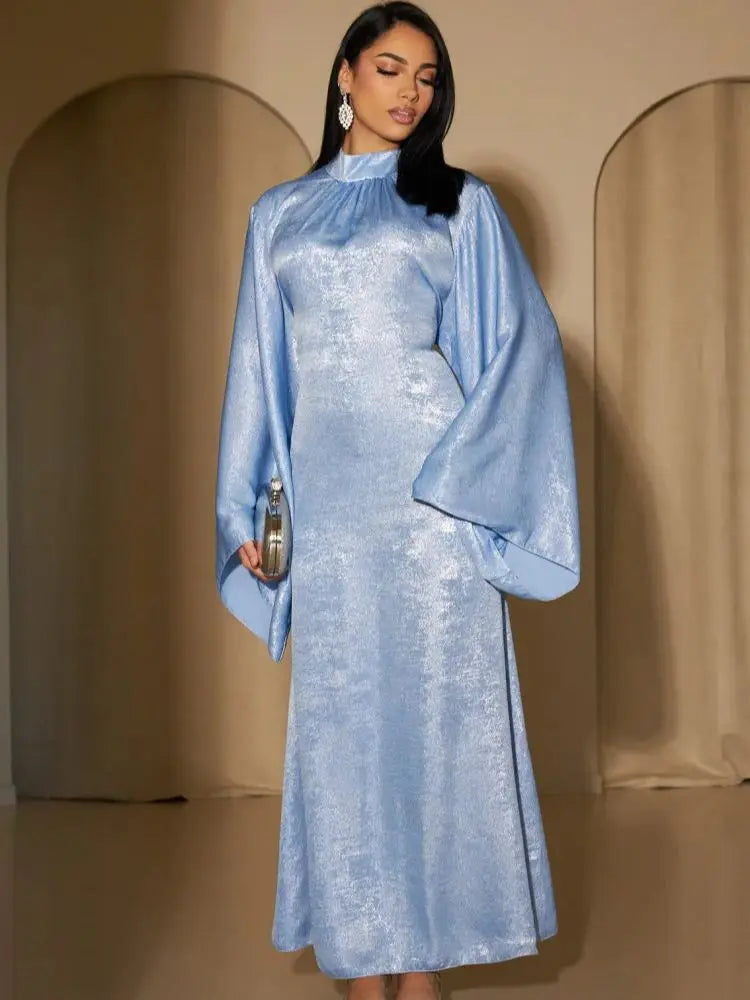 Ramadan Satin Shimmer Abaya Damen Dubai Luxury Islam Muslim Kaftan Dresses Kebaya Abayas For Women Robe Musulmane Femme Vestidos.